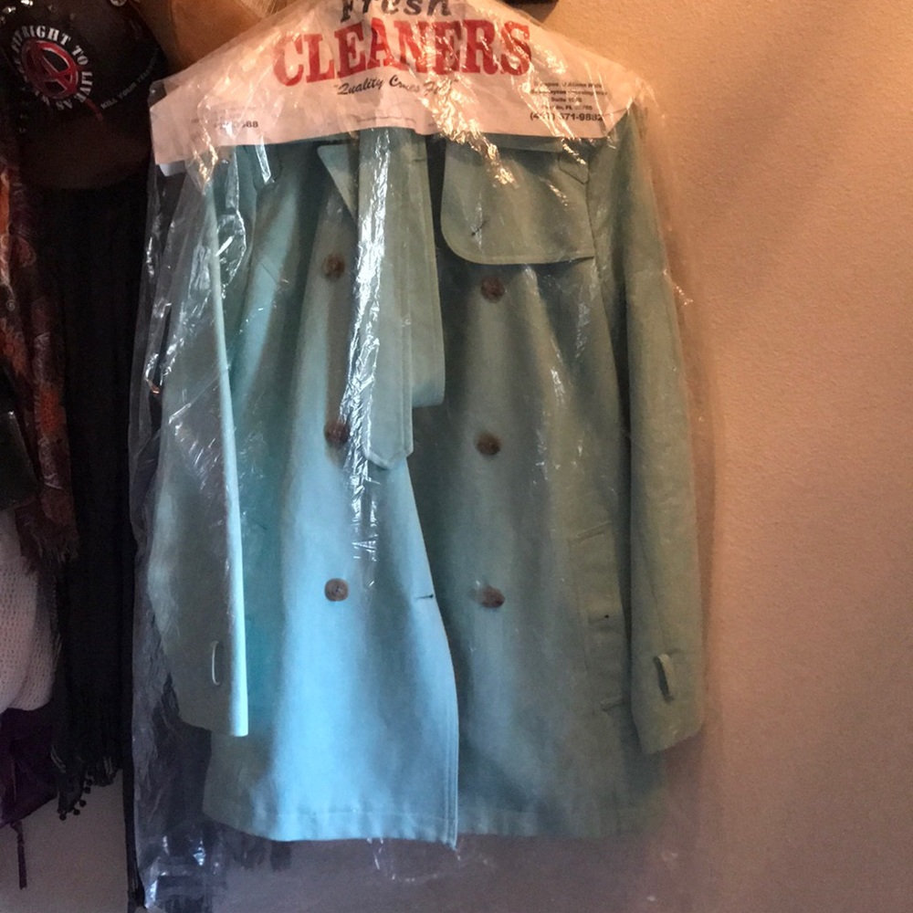 Banana Republic Baby Blue Trench Coat. Size M